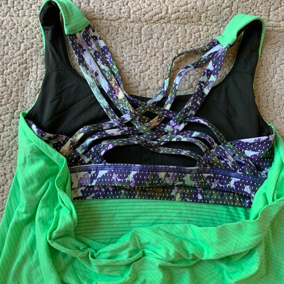 LULULEMON floral sport white multi sports bra tank - Picture 3 of 7